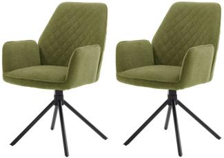 2 x Stuhl Acandi olive Chenille drehbar