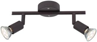 LED Spotlampe, Metall, 2 flammig, Spots verstellbar, L 26cm