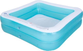 SunClub Planschbecken aufblasbarer 2-Ring Pool, viereckig, 145x145x45 cm