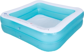 SunClub Planschbecken aufblasbarer 2-Ring Pool, viereckig, 145x145x45 cm