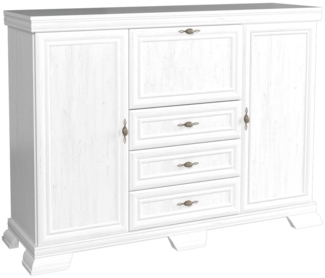 Highboard "Kora" Vitrinenschrank 158cm 3-türig mit 3 Schubladen andersen pinie rustikal