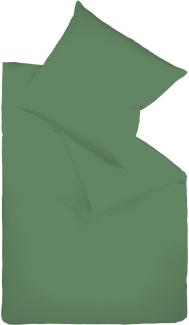 Fleuresse Mako-Satin-Bettwäsche colours jagdgrün 7060 Größe 200x220 cm + 2 Kissenbezüge 80x80 cm