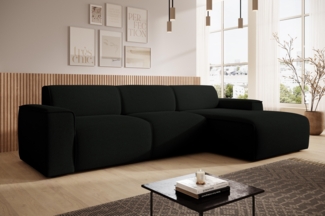 AX LIVING Couch Sofa L Form Didim mini Schwarz 310 cm breit, stilvoll R