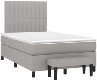 vidaXL Boxspringbett mit Matratze Hellgrau 120x190 cm Stoff 3270369