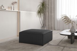 Polsterhocker Designerhocker CELES PREMIUM 85x85 cm in Stoff Scala Anthrazit