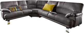 TRENDMANUFAKTUR Ecksofa Cecilia in italienischem Design, modern und komfortabel, L-Form, bequeme Armlehnen, mit langem Schenkel