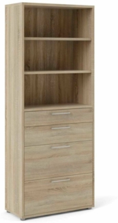 Dmora Kommode Aritzo, Wohnzimmerbuffet, Wohnzimmer-Sideboard, Moderne Küchen-Speisekammer, 89x40 h222 cm, Eiche