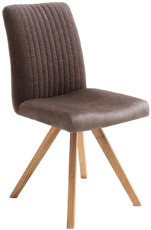 Stuhl Omaha / Oklahoma, Echtholz, Holz, Stoff, Braun, 63 x 90 x 63 cm