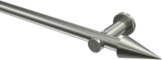 Gardinenstangen-Set Platon Savio 140 cm, 1-läufig (ohne Ringe), 20 mm Ø Edelstahl-Optik