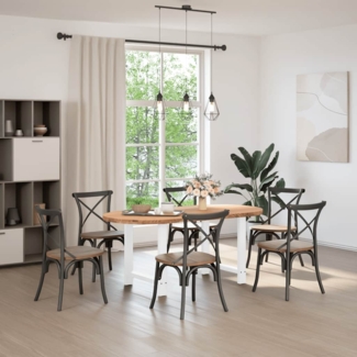 vidaXL Esstisch Hellbraun 180x90x74 cm Massivholz Eiche Oval 3305476