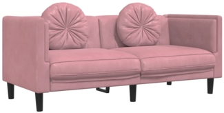 vidaXL Sofa mit Kissen 2-Sitzer Rosa Samt 372635