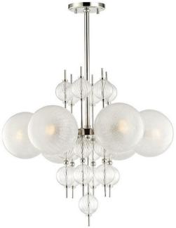 Casa Padrino Luxus Kronleuchter Silber Ø 69,2 x H. 63,5 cm - Luxus Qualität