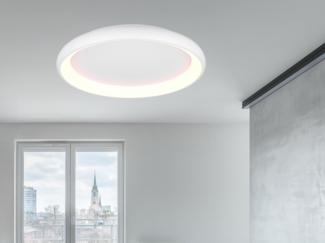 Flache LED Deckenleuchte CARDONA groß Weiß, dimmbar & 3 Lichtfarben, Ø 75cm