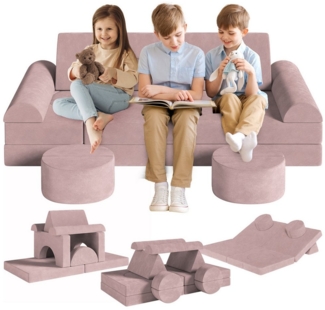 TLGREEN Kindersofa Modulare Kinderspielcouch, Spielsofa für Kinder & Kindersessel, 14-Teilige Modulare