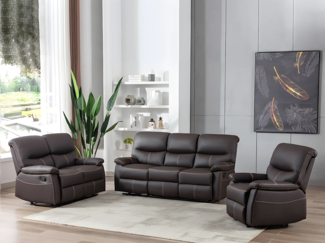 Vente-unique - Relaxsofa 3-Sitzer - Kunstleder - Braun - CANBY