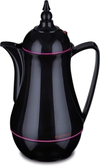 ROTPUNKT Isolierkanne 1,0 ltr. hochwertig I Glaseinsatz I Thermo I 24 std warm 36 Std kalt, 1 l, (Kaffeekanne I Teekanne, 911 black/bottlepop), Glaskolben aus doppelwandigem Rosalin-Glas