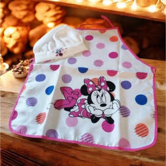 Disney Minnie Mouse Kochschürze Kinderschürze Motiv Minnie Maus, Rosa