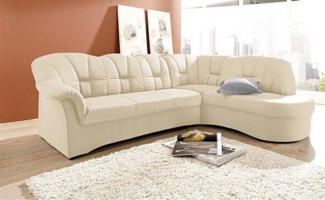 DOMO collection Ecksofa Papenburg, zeitlose Rückensteppung, elegante Armlehne, L-Form, mit Ottomane, wahlweise mit Bettfunktion