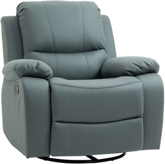 Fernsehsessel, drehbar 135° neigbar belastbar bis 150 kg mit Fußstütze, Polyester, Grün,