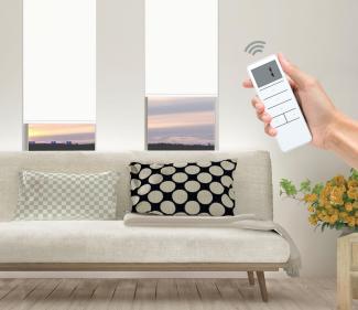 Elektrisches Rollo Vau - SMART HOME, Good Life, abdunkelnd, ohne Bohren, Klemmfix, mit Fernbedienung