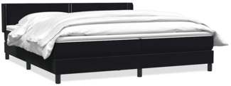 vidaXL Boxspringbett mit Matratze Schwarz 180x210 cm Samt 3318041