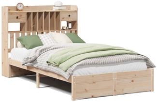 vidaXL Massivholzbett mit Regal ohne Matratze 135x190 cm Kiefer 3322409