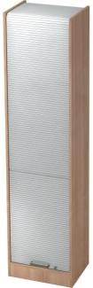 Rollladenschrank 50cm, 5OH SG Nussbaum / Silber