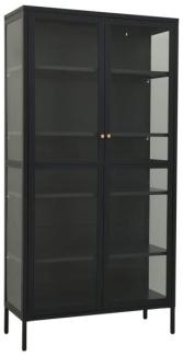 vidaXL Vitrine Anthrazit 90x40x180 cm Stahl und Gehärtetes Glas