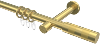 Gardinenstangen-Set Prestige Mavell 320 cm (geteilt in 2 x 160 cm), 1-läufig, 20 mm Ø Messing-Optik