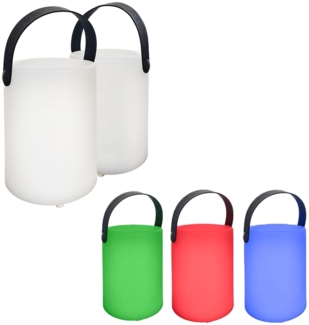 RGB LED Tischleuchte, Außenlampe, Fernbedienung, IP44, 2er Set