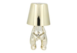 Tischlampe in Gold Nachttisch LED-Beleuchtung sitzender Mann 2700–6500 K