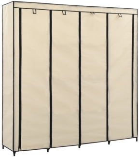 vidaXL Kleiderschrank mit 4 Fächern, creme, 175 x 45 x 170 cm