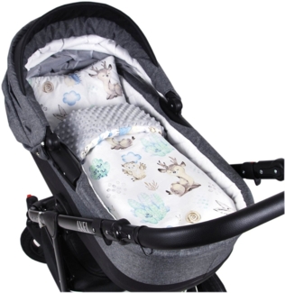 Kinderdecke BABYLUX Babydecke MINKY 2Set Kuscheldecke Decke 75 x 60cm Kinderwagen, BabyLux, MP122 - Grau + Igel