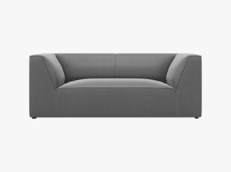 Micadoni Sofa Ruby 2-Sitzer Samt Salvador Grau
