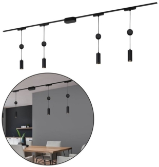 Briloner Leuchten LED Pendelleuchte 8041045B, LED fest integriert, 2700K - Extra-Warmweiß, Schienensystem Luxtrail 2 m Schwarz 5W Decke Wohnzimmer Büro Küche