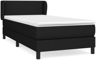 vidaXL Boxspringbett mit Matratze Schwarz 90x190 cm Stoff 3126047
