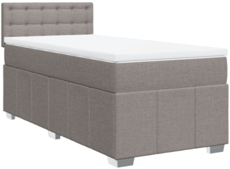 vidaXL Boxspringbett mit Matratze Taupe 80x200 cm Stoff 3286913
