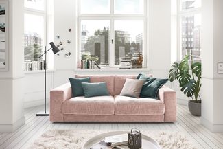 KAWOLA Sofa MADELINE 2-Sitzer Cord rosa 85 x 127 x 230 cm