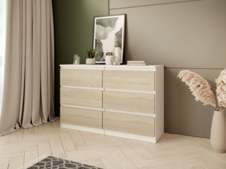 Beautysofa Kommode mit sechs Schubladen LOOK, Modernes Design, Zeitloser Stil