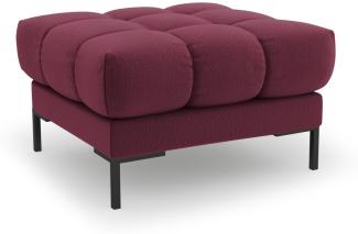 Micadoni Pouf Hocker Mamaia | Bezug Dark Red | Beinfarbe Black Metal