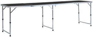 Klappbarer Campingtisch Grau Aluminium 240 x 60 cm