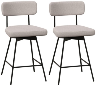 COSTWAY Esszimmerstuhl, 2er Set, Polsterstuhl, mit Lehne, gepolstert