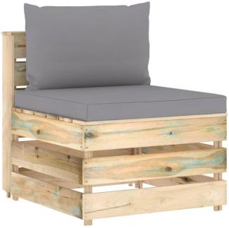 vidaXL Modulares Mittelsofa mit Kissen Grün Imprägniertes Holz 3074508