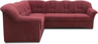 DOMO Collection Papenburg, Ecksofa, Microfaser beere, 243 x 192 cm