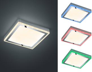 Dimmbare LED Deckenleuchte SLIDE 40x40cm Höhe 4cm mit Fernbedienung Farbwechsler