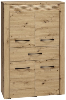 Highboard in Artisan Eiche Nb. ARTA-131 mit LED Beleuchtung, B/H/T: ca. 92/140/40 cm