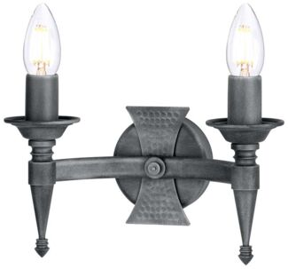 Wandleuchte, Eisen, Schwarz Silber, B 25,5 cm