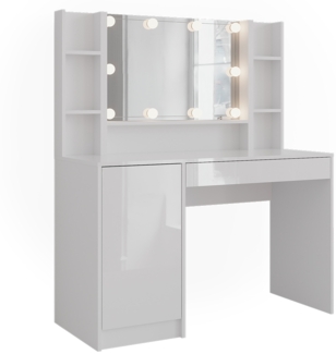 Schminktisch Sherry Weiß/Weiß Hochglanz 119.8 cm 4 Teile Vicco