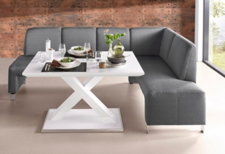 exxpo - sofa fashion Eckbank Intenso, viele Bezugsstoffe Cord, Leder, Struktur 244/157 cm (B/T), hohe Bodenfreiheit, frei im Raum stellbar, hoher Sitzkomfort