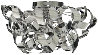 Halbbündige Deckenleuchte, Chrom, 45 cm, CURLS